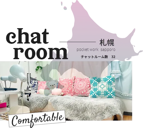 ポケットワーク札幌のチャットルーム。チャットルーム数32部屋