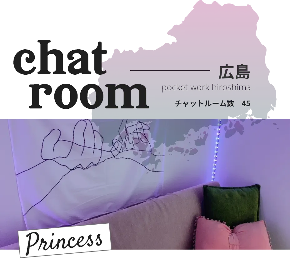 ポケットワーク広島のチャットルーム。チャットルーム数45部屋