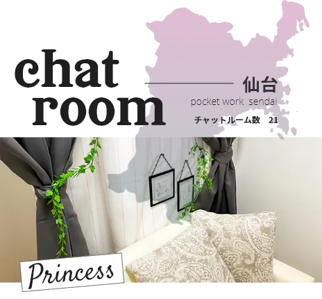 ポケットワーク仙台のチャットルーム。チャットルーム数21部屋
